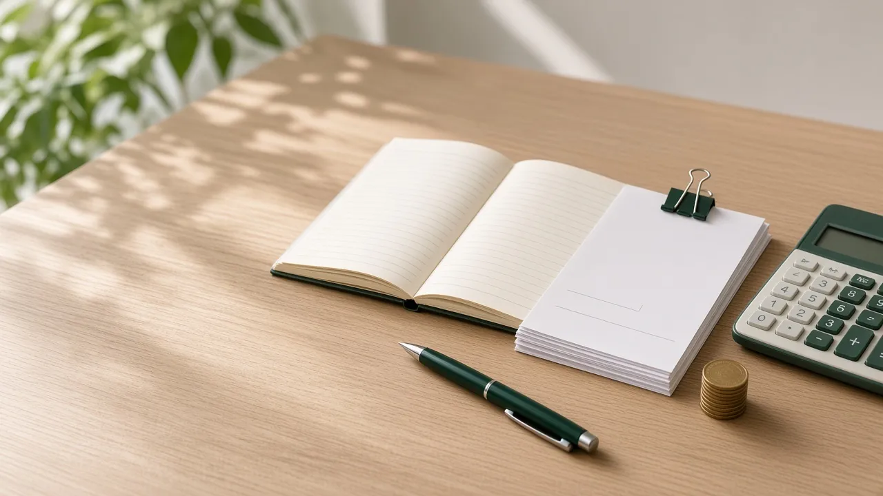 Defter, fatura destesi ve hesap makinesi: aylık muhasebe ücreti hesabı