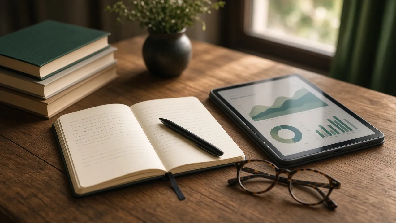 Not defteri, tablet ve kitaplarla rehber çalışması